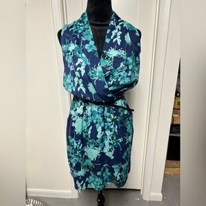 Floral Blue and Green Dress
